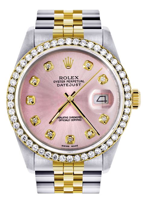 ladies pink gold rolex|rolex pink face diamond bezel.